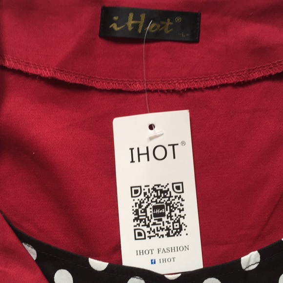 HALLOWEEN COSTUME! iHot Red & Black Polka Dot Button Accent Fit & Flare Dress - Picture 11 of 12